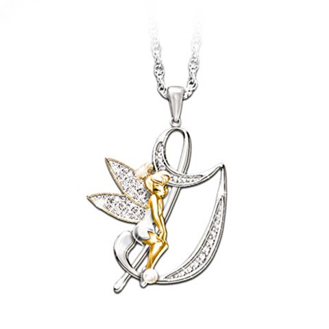 Crystal Initial Flower Fairy Necklace