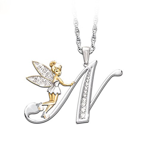 Crystal Initial Flower Fairy Necklace