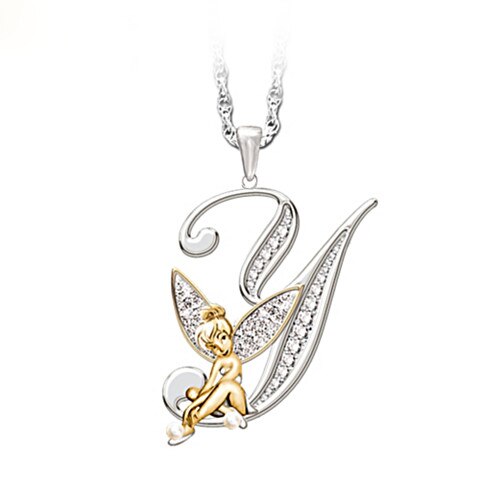 Crystal Initial Flower Fairy Necklace