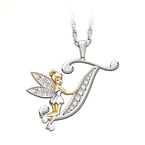 Crystal Initial Flower Fairy Necklace