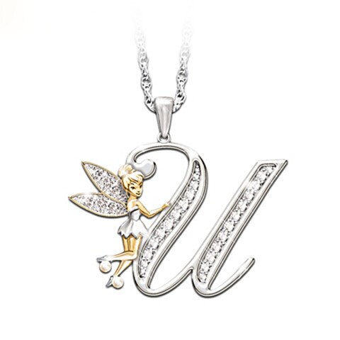 Crystal Initial Flower Fairy Necklace