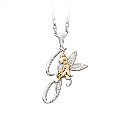 Crystal Initial Flower Fairy Necklace