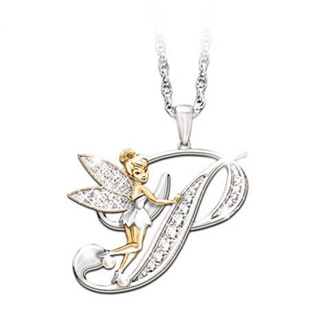 Crystal Initial Flower Fairy Necklace