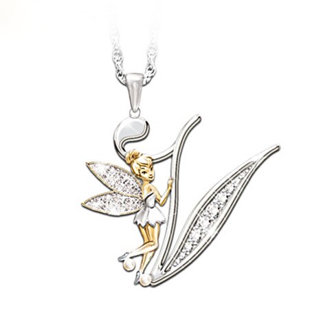 Crystal Initial Flower Fairy Necklace