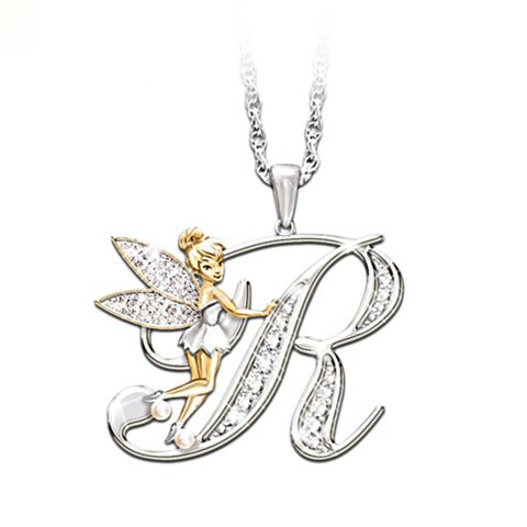 Crystal Initial Flower Fairy Necklace