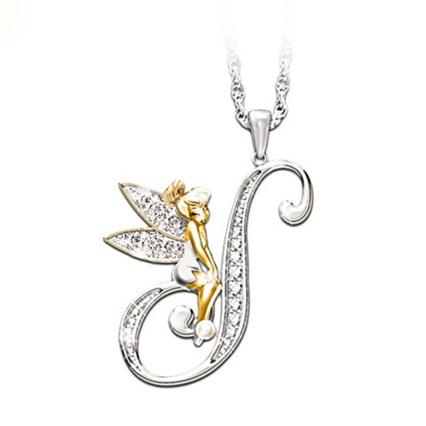 Crystal Initial Flower Fairy Necklace