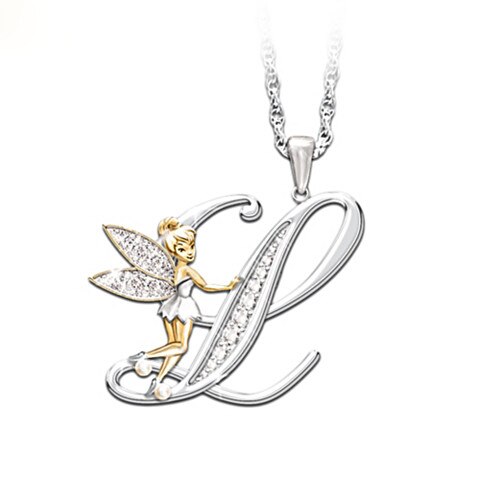 Crystal Initial Flower Fairy Necklace