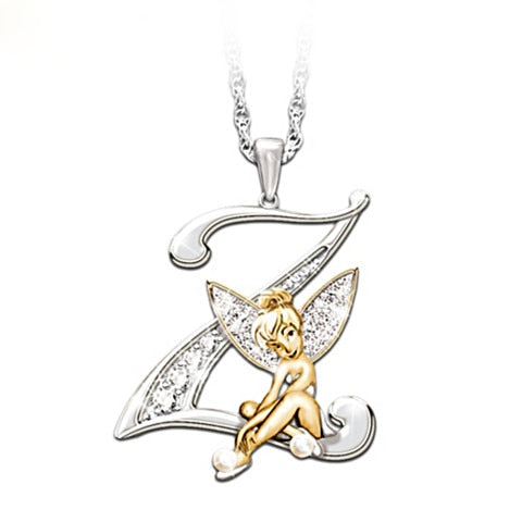 Crystal Initial Flower Fairy Necklace