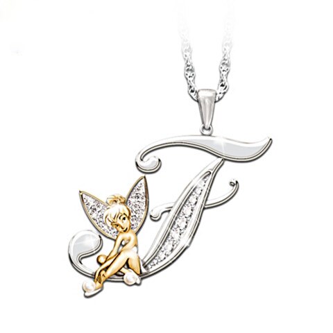 Crystal Initial Flower Fairy Necklace