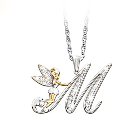 Crystal Initial Flower Fairy Necklace