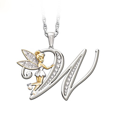 Crystal Initial Flower Fairy Necklace