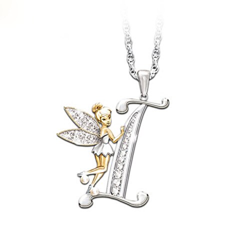 Crystal Initial Flower Fairy Necklace