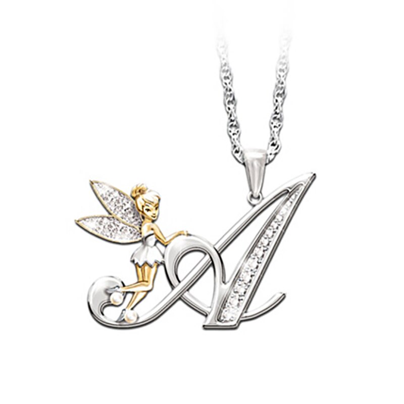 Crystal Initial Flower Fairy Necklace