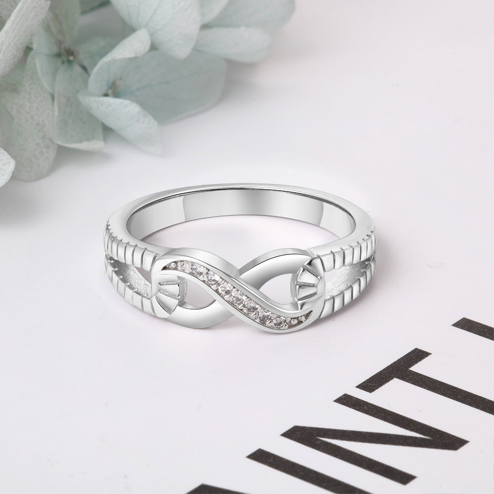 Silver Color Infinity Rings for Women Endless Love Symbol Wedding Personalized Engraved Ring Jewelry Gift for 50284a5d 9936 4df2 b34c aeb50ae749e3