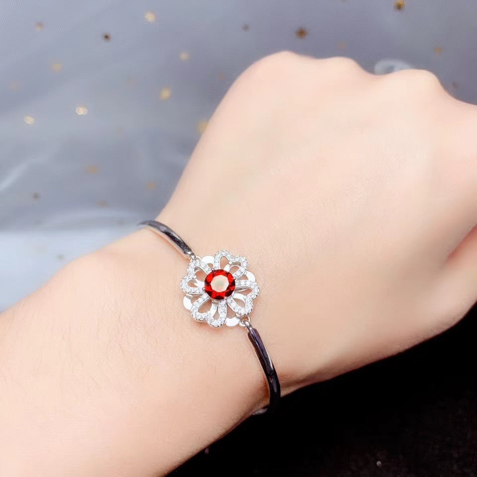 Ruby Flower Bracelet, 240-00526
