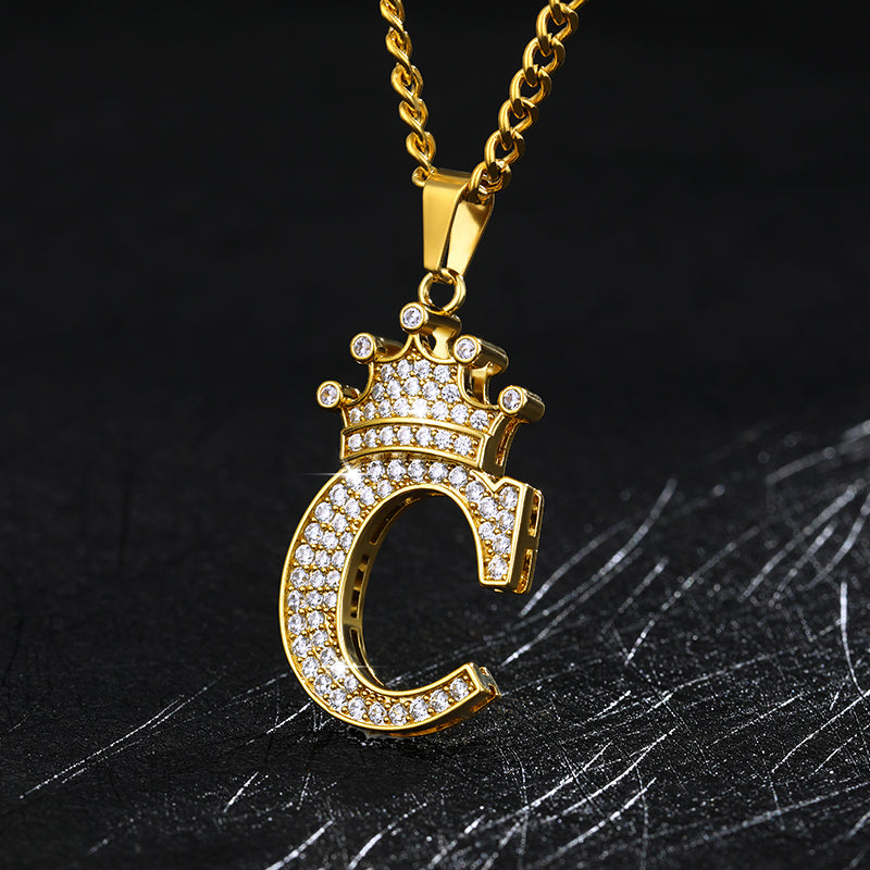 Fashion 21 Iced Out King Crown Alphabet W Pendant 24 Various